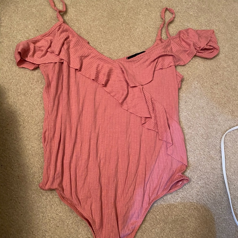Pink ruffles body suit